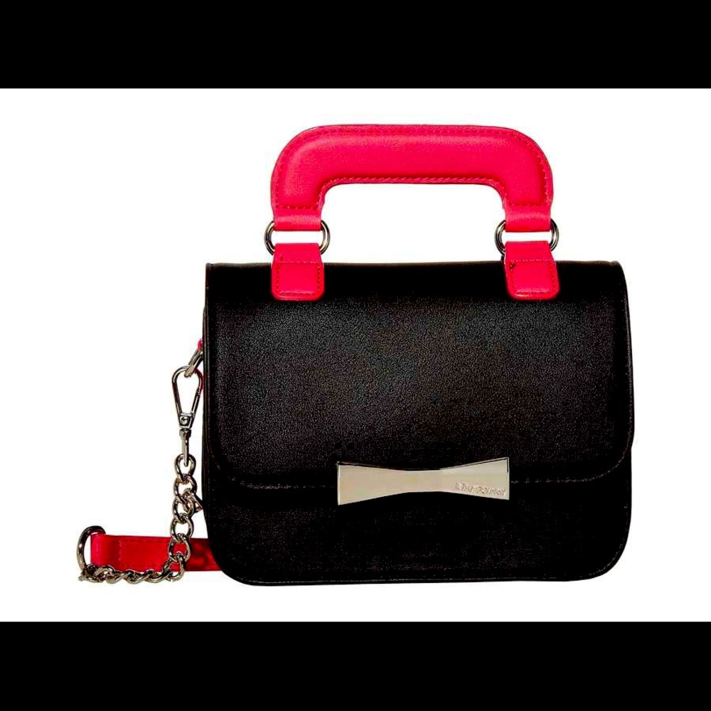 Betsey Johnson Black/Fuchsia crossbody